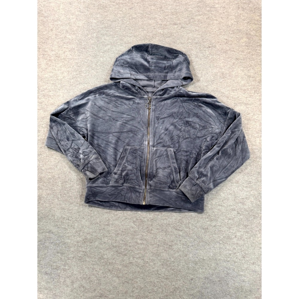Unbranded Womens Hoodie Jacket Gray Stretch Long Sleeve Full Zip Winter Size S/M